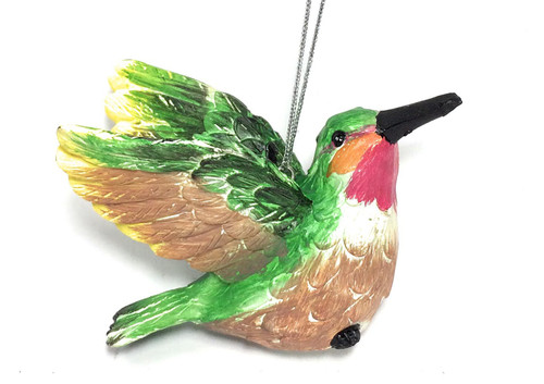 3 Inch Ganz Pink Green Yellow Hummingbird Christmas Ornament