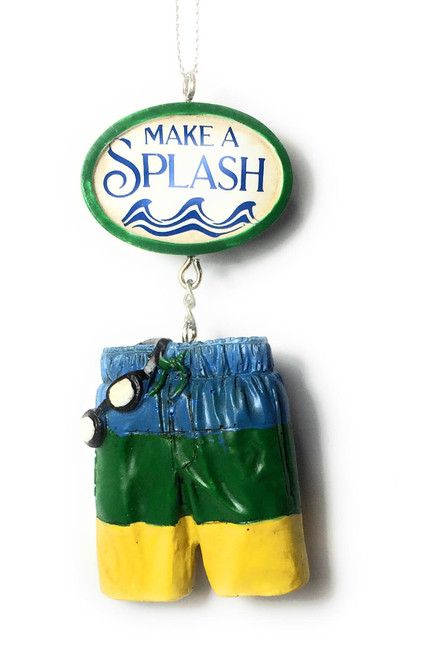 Boy Swimsuit Make A Splash Swim Team Swimming Christmas Ornament