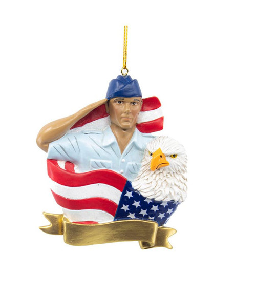 Kurt Adler 3.25 Inch US Air Force Hispanic Airman Christmas Tree Ornament