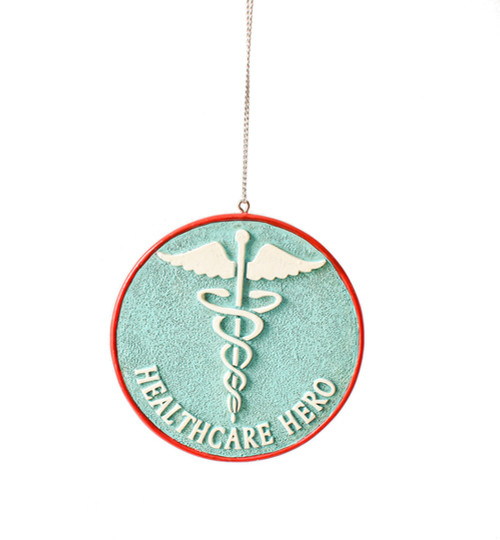 3.25 Inch Medical Symbol Caduceus Healthcare Christmas Ornament