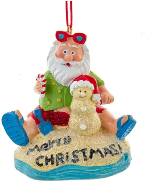 Kurt Adler 3 Inch Santa On Beach Christmas Ornament