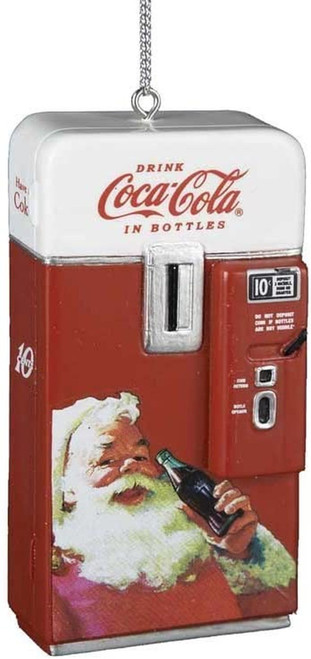 Coca Cola Machine Santa & Coke Bottle 10 cents Christmas Tree Ornament 3.5 inch