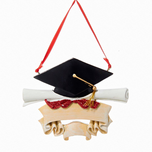 Kurt Adler 3.75 Inch Graduate Diploma & Graduation Hat Christmas Ornament