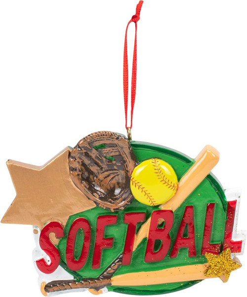 Kurt Adler 3.75 Inch Softball Christmas Ornament