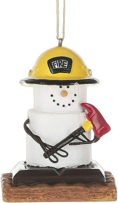 Ganz 2.5 Inch Fireman Smores With Fire Fighter Axe And Helmet Christmas Ornament