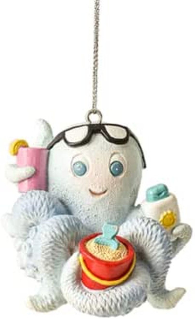 Ganz 2.5 Inch Octopus With Drink Sand Bucket  And Suntan Lotion Christmas Ornament