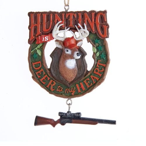 Kurt Adler 3.75 Inch Hunting Is Deer To My Heart Christmas Ornament