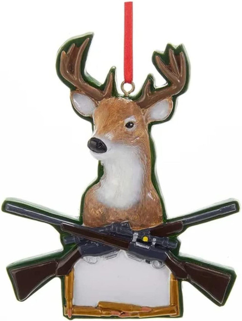 Kurt Adler 4 Inch Deer With 2 Rifles Hunting Christmas Ornament