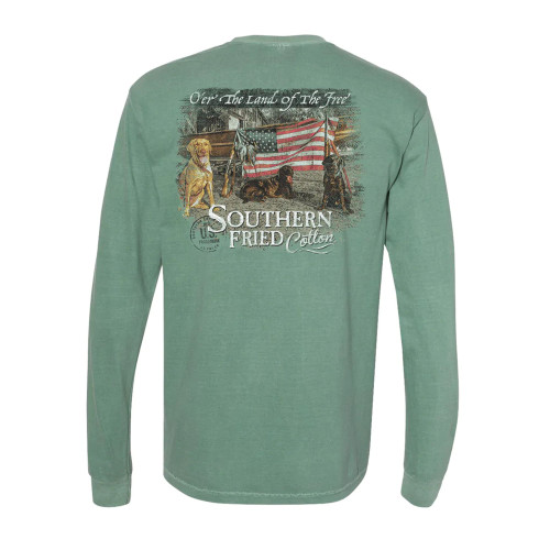 Labs & Boat Duck Hunting Long Sleeve Southern Fried Cotton T Shirt