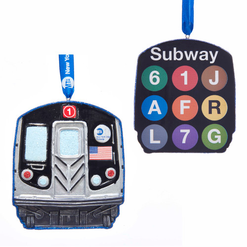 Kurt Adler 3.5 Inch New York Subway Christmas Ornament