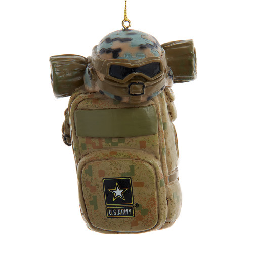 Kurt Adler 3.75 Inch Army Backpack & Helmet Christmas Ornament