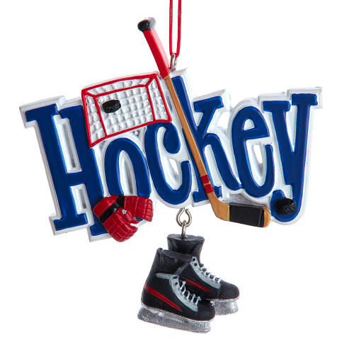 Kurt Adler 3.75 Inch Hockey With Gear Christmas Ornament