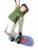 Male Snowboarder on Blue Board Ornament