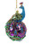 5" NOBLE GEMS GLASS PEACOCK ORNAMENT