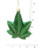 Glass Cannabis Leaf Hanging Ornament 4.25-inch Kurt Adler