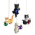 Set of 4 Kittens Playing w Christmas Ornaments