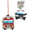 2 pc Set Fire Truck and Police Car Holiday Ornaments