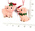 2pc Set Pink Pigs With Santa Hat Ornaments