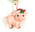 2pc Set Pink Pigs With Santa Hat Ornaments