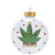 White with Cannabis Design Glass Ball Ornament 80mm