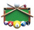 Billards With Pool Table Sticks & Balls Christmas Ornament