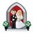 Wedding Couple In Front Of Church Christmas Ornament