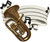 Tuba With Music Notes Christmas Ornament