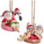 Beach Santas in Flamingo And Reindeer Float Christmas Ornament Set