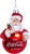 Coca Cola Glass Santa With Button Sign Coke Ornament