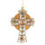 Glass White & Gold Cross With Colored Stones Christmas Ornament