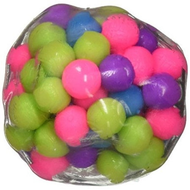DNA Ball - a stress toy with bundle of colorful beads inside a flexible, see-through casing.