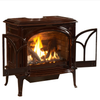 Jotul GF 500 DV Portland Gas Stove in Brown Enamel with doors open