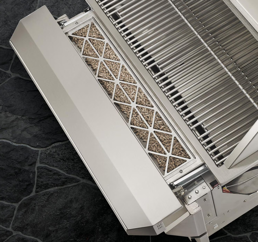 Twin Eagles Wood Pellet Fired Grill - Pellet Hopper and Cooking Grid