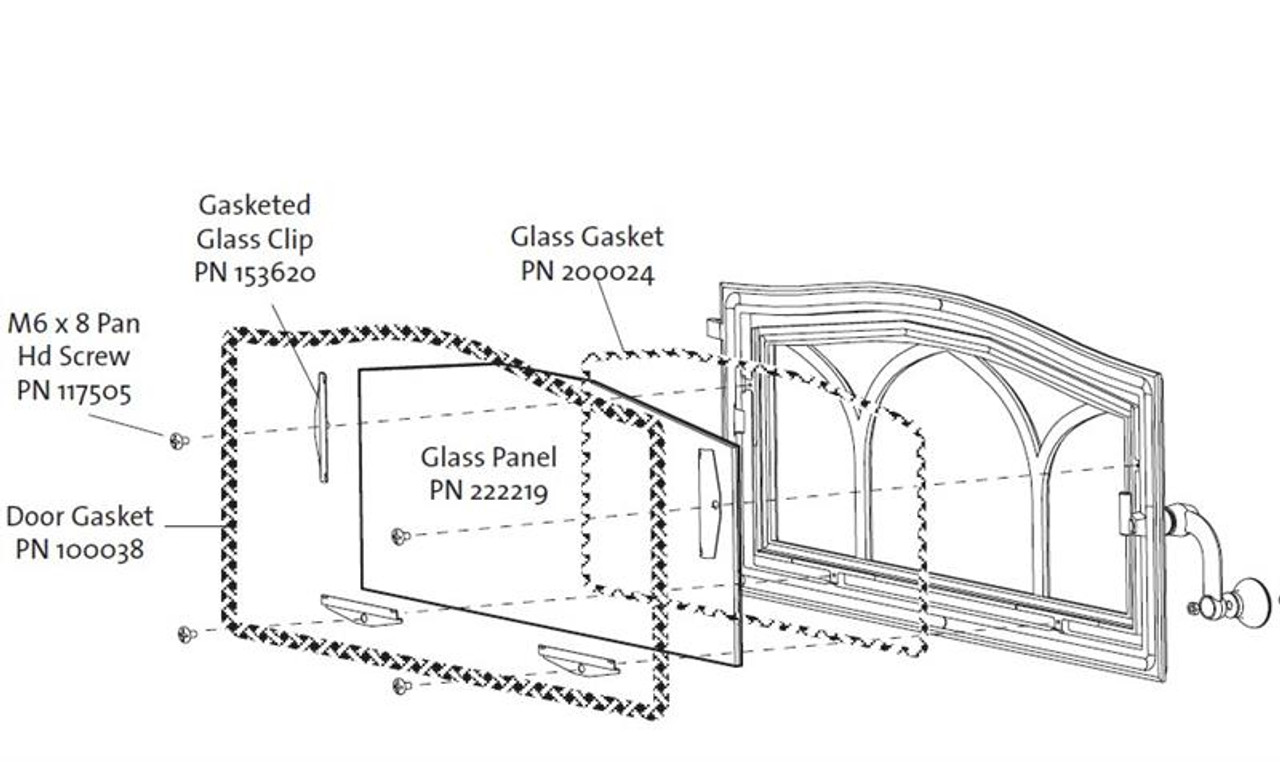 Jotul C550 Wood Insert Glass (222219)