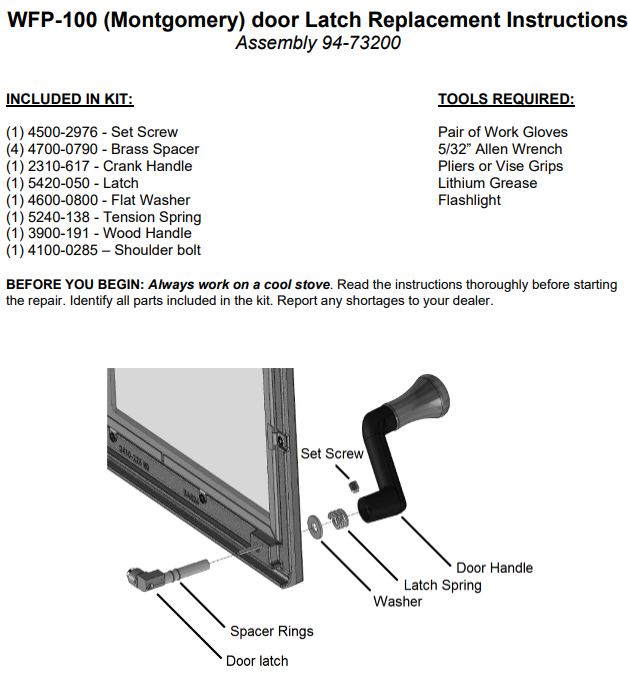Hearthstone WFP-100 Door Latch 94-73200