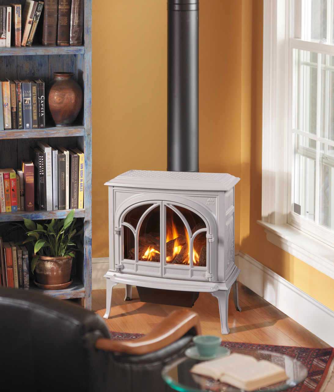Jotul GF400 DV Gas Stove in Enamel White