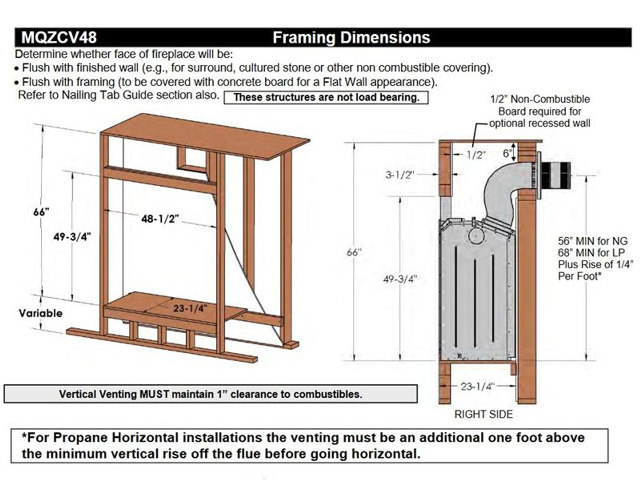 Marquis Bentley 48 Gas Fireplace