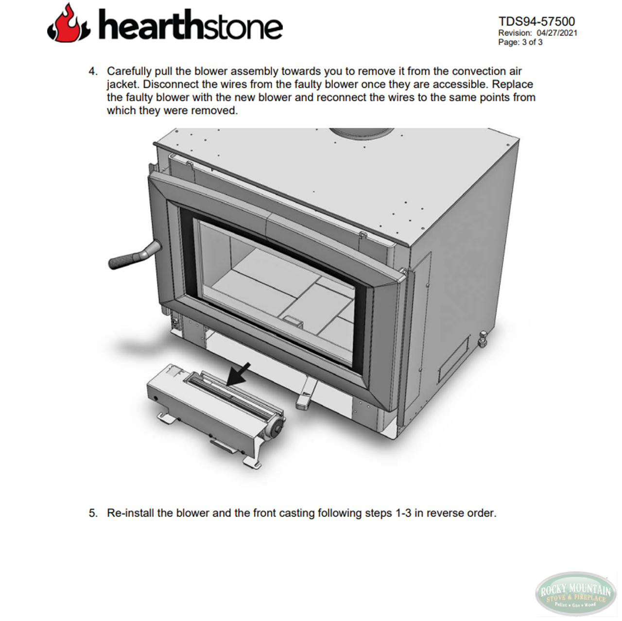 Hearthstone GMi70 Insert Replacement Blower