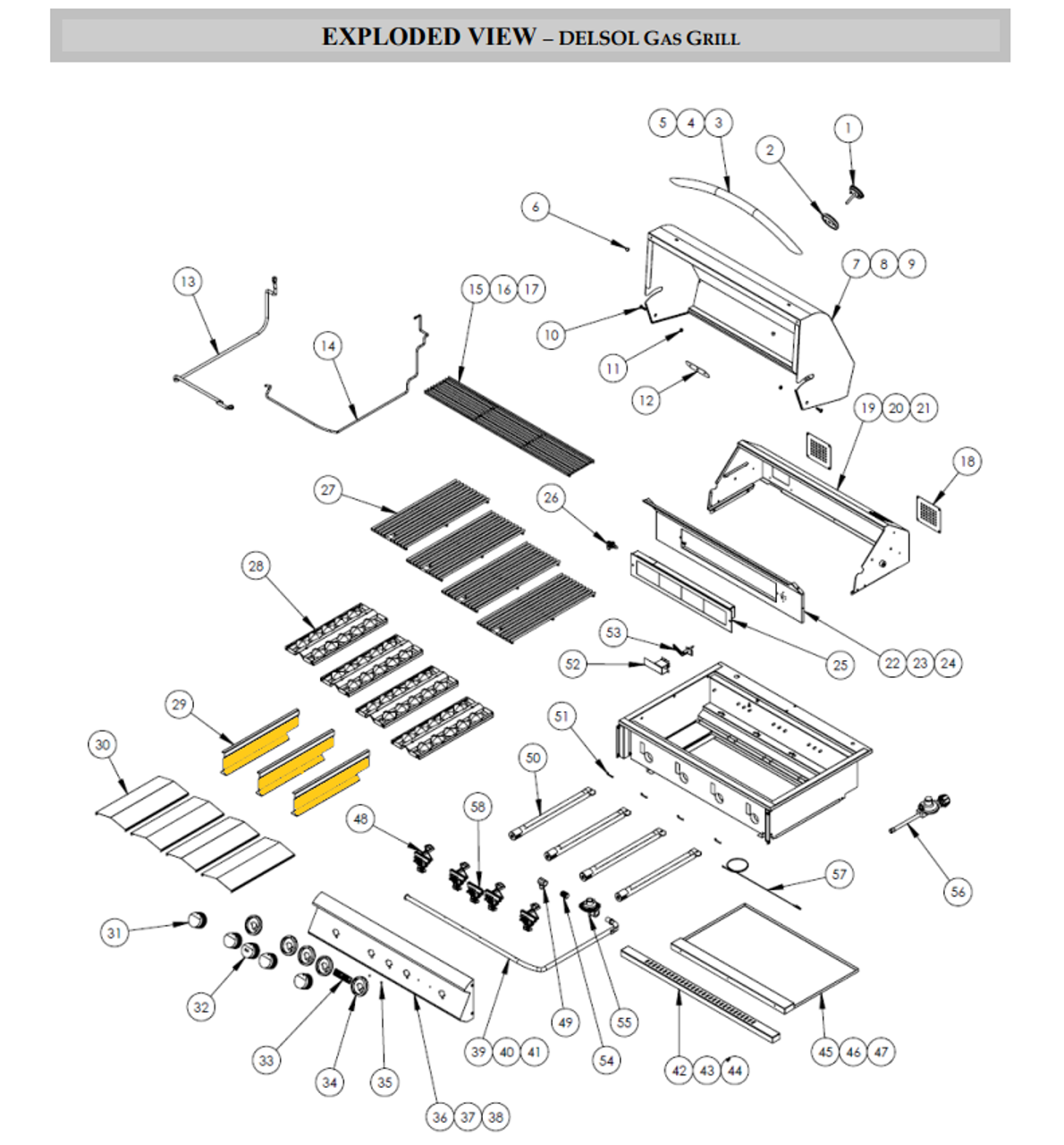 DelSol Grills S21580 Burner Zone Divider 