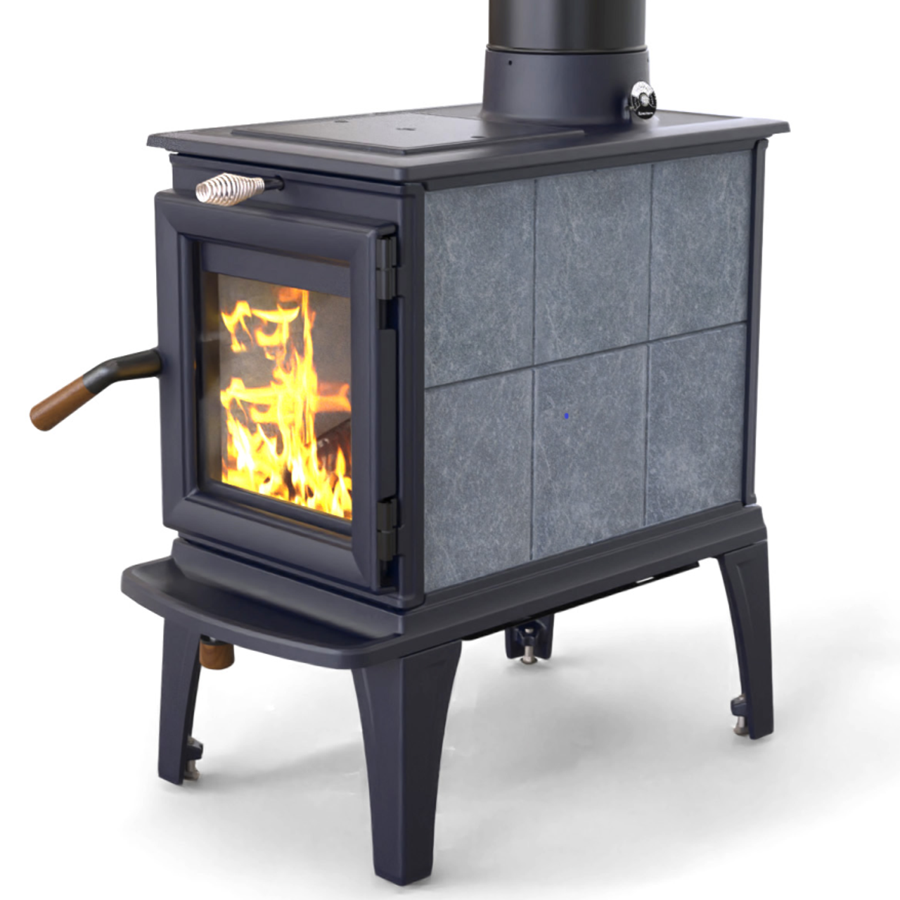 Hearthstone Lincoln Wood Stove in Blue Black enamel