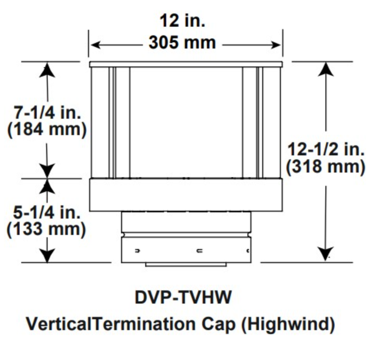 DVP High Wind Vertical Cap (DVP-TVHW)