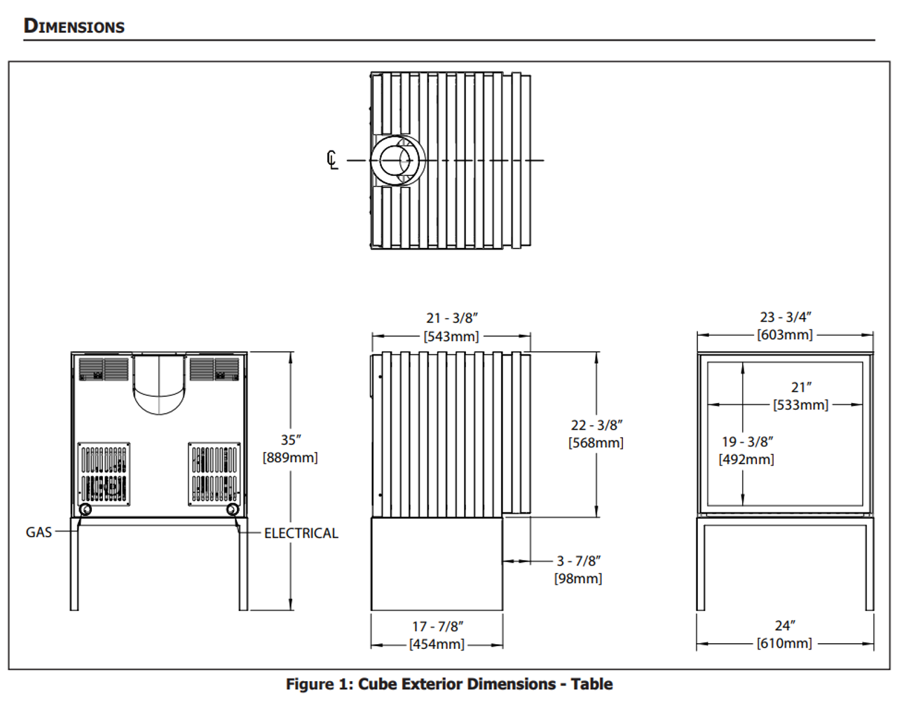 Enviro Cube Gas Burning Stove 