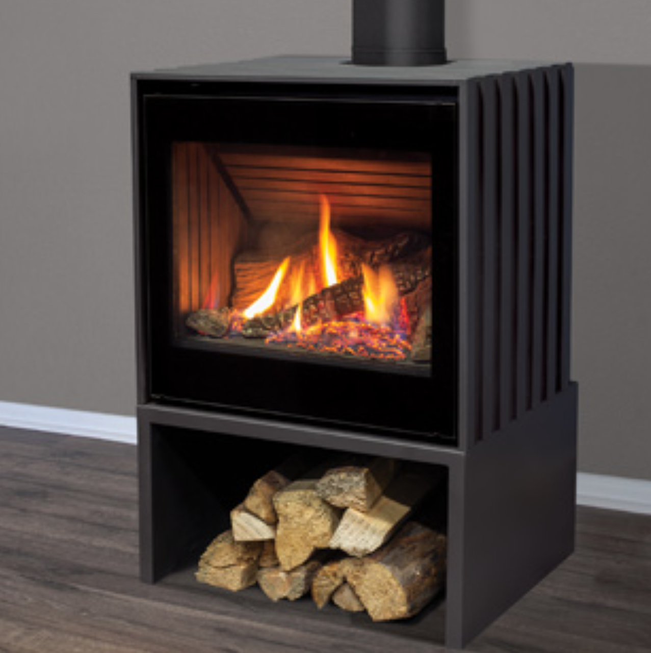 Enviro Cube Gas Burning Stove with Small Pedestal