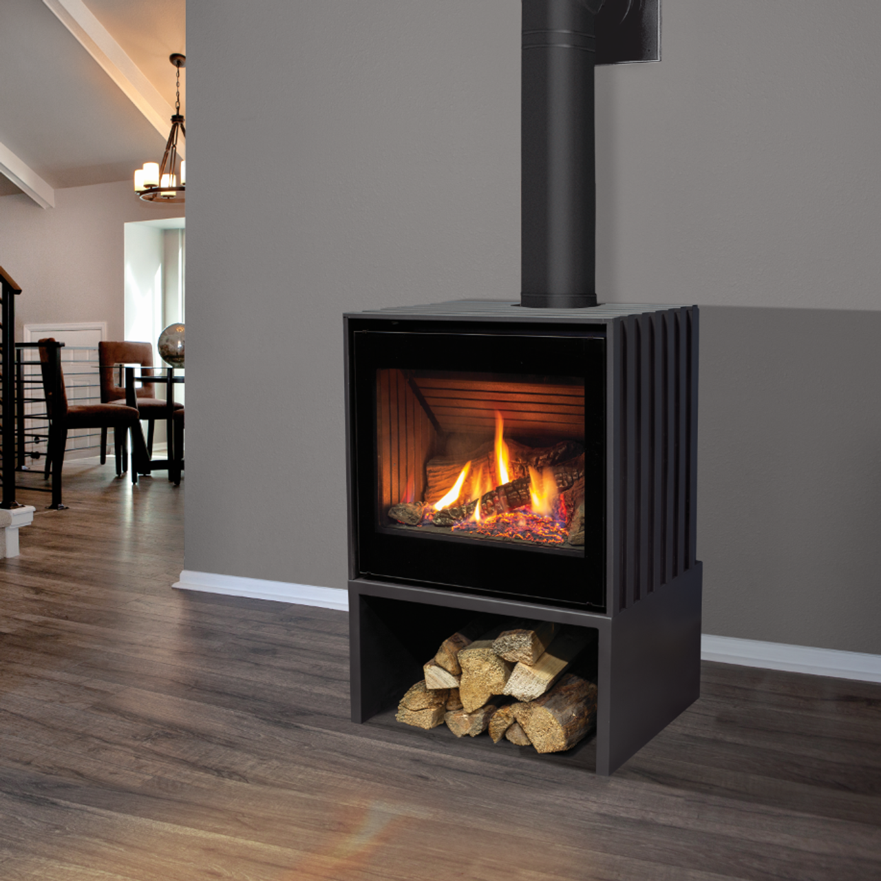 Enviro Cube Gas Burning Stove with Small Pedestal