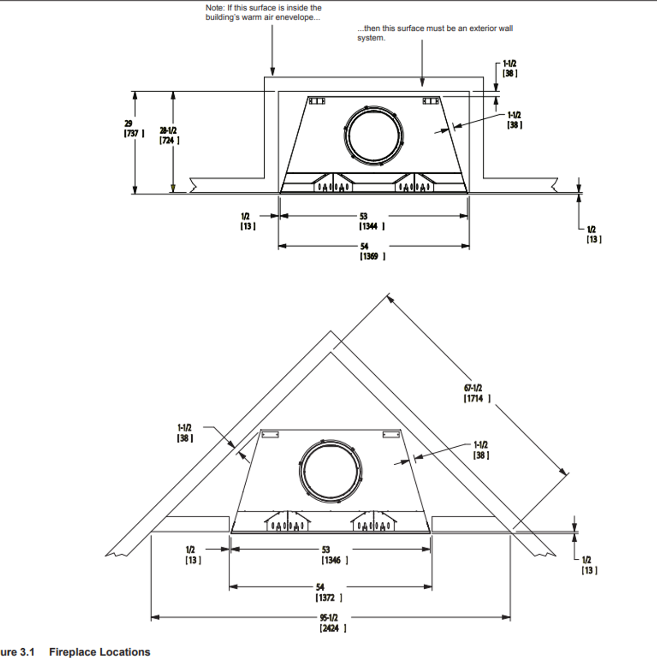 Castlewood 42" Outdoor Wood Burning Fireplace