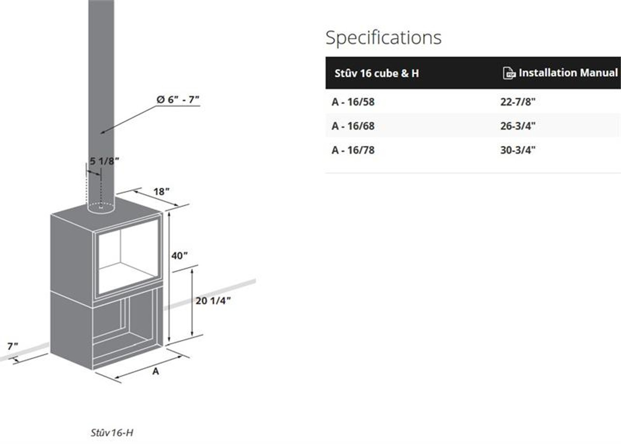 Stuv 16-H Cube Wood Stove