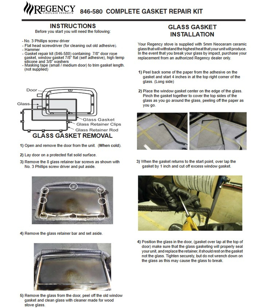 Regency Wood Stove Glass Gasket Kit 846-682 