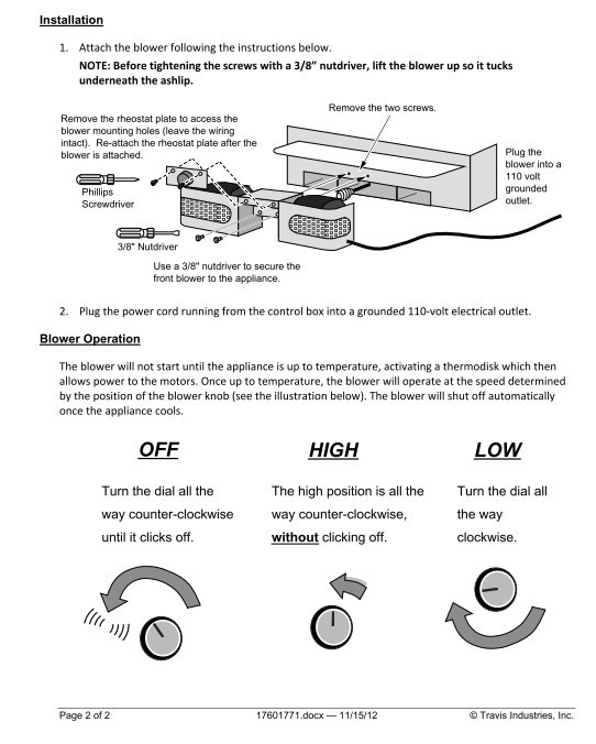 Lopi Evergreen Wood Insert Blower 99000132