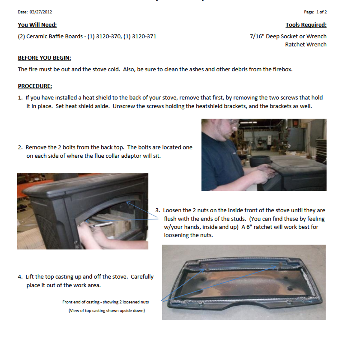 HearthStone Shelburne Upper Baffle 3120-371