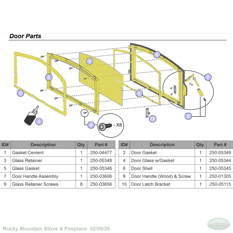 Lopi Large Complete Door Assembly 250-05343